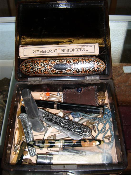 Box miscellany including pen knives